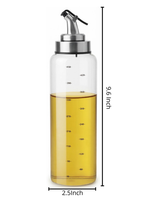 Glass Oil Bottle with Automatic Spout for Kitchen Use